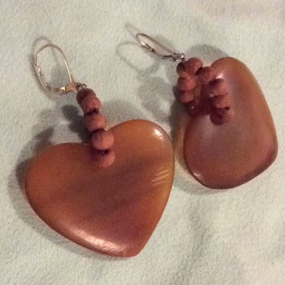 bebe Distressed Heart Earrings set in 925 Posts - Picture 6 of 10